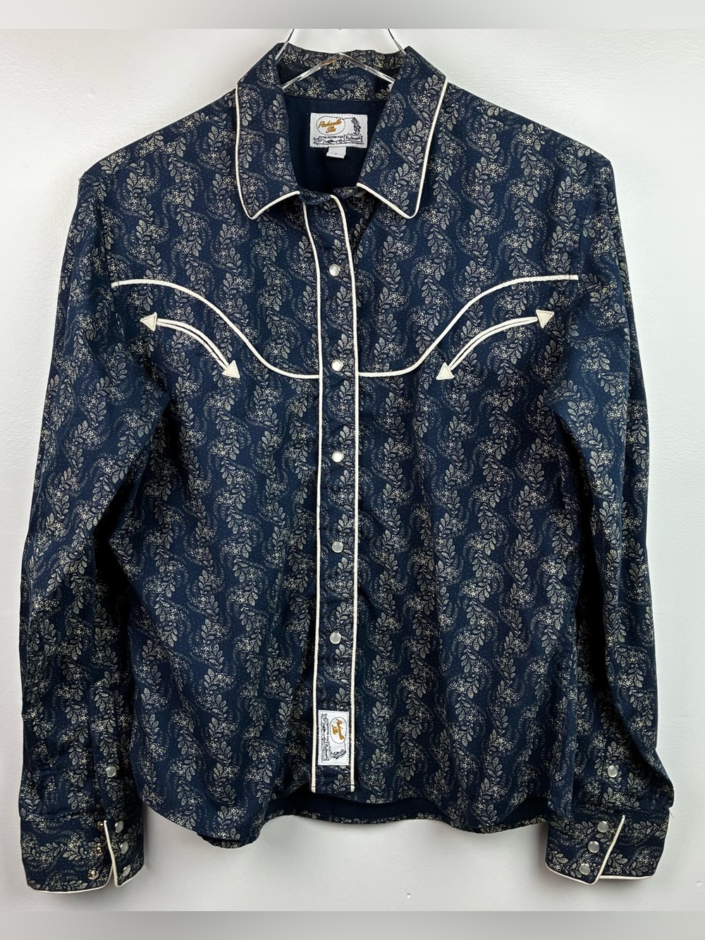Panhandle Slim Modern Vintage Navy Blue Snap Front Western Shirt